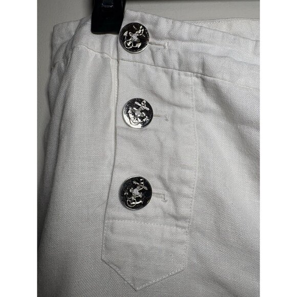 LAUREN RALPH LAUREN 100% Linen Sailor Pants Size Medium Quiet Luxury Old Money - Picture 3 of 5